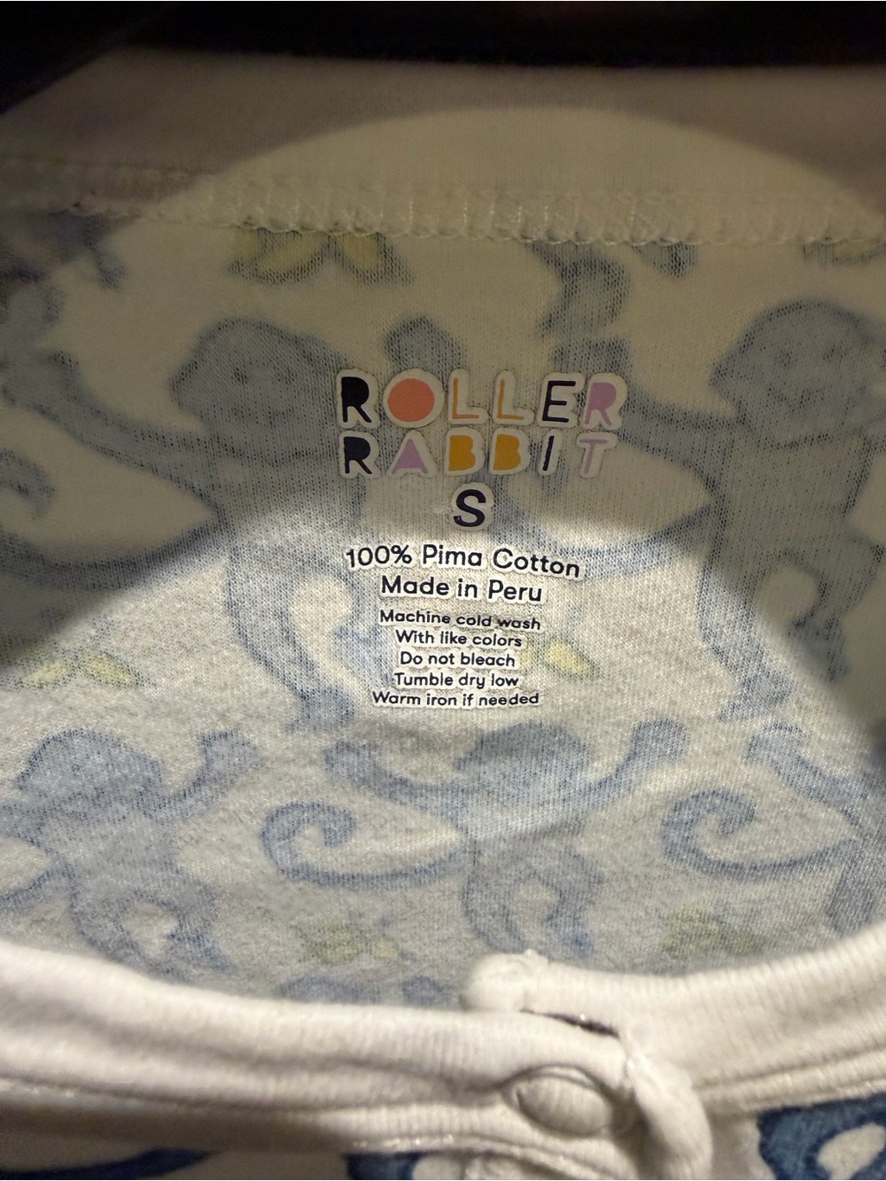 Roller Rabbit Blue & Cream Monkey Print Pajama Set - Picture 5 of 10